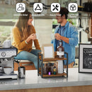 CARLA HOME 2-Tier Countertop Shelf Organizer Rustic Wood Kitchen Spice Rack for Storage, Condiments & Cabinet Organization