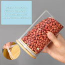 CARLA HOME 6 Pack Glass Storage Jars with Bamboo Lids for Kitchen Pantry, Pasta, Snacks, Cookies, Candy & More