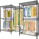 CARLA HOME Heavy Duty Clothing Garment Rack Organizer with Hanging Rods & Storage Shelves for Clothes, Shoes & Wardrobe
