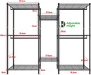 CARLA HOME Heavy Duty Clothing Garment Rack Organizer with Hanging Rods & Storage Shelves for Clothes, Shoes & Wardrobe
