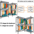 CARLA HOME Heavy Duty Clothing Garment Rack Organizer with Hanging Rods & Storage Shelves for Clothes, Shoes & Wardrobe