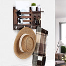 CARLA HOME Rustic Wood Wall Mounted Key and Mail Holder Organizer with Shelf, Letter Slot & 6 Hooks for Entryway Decor Home