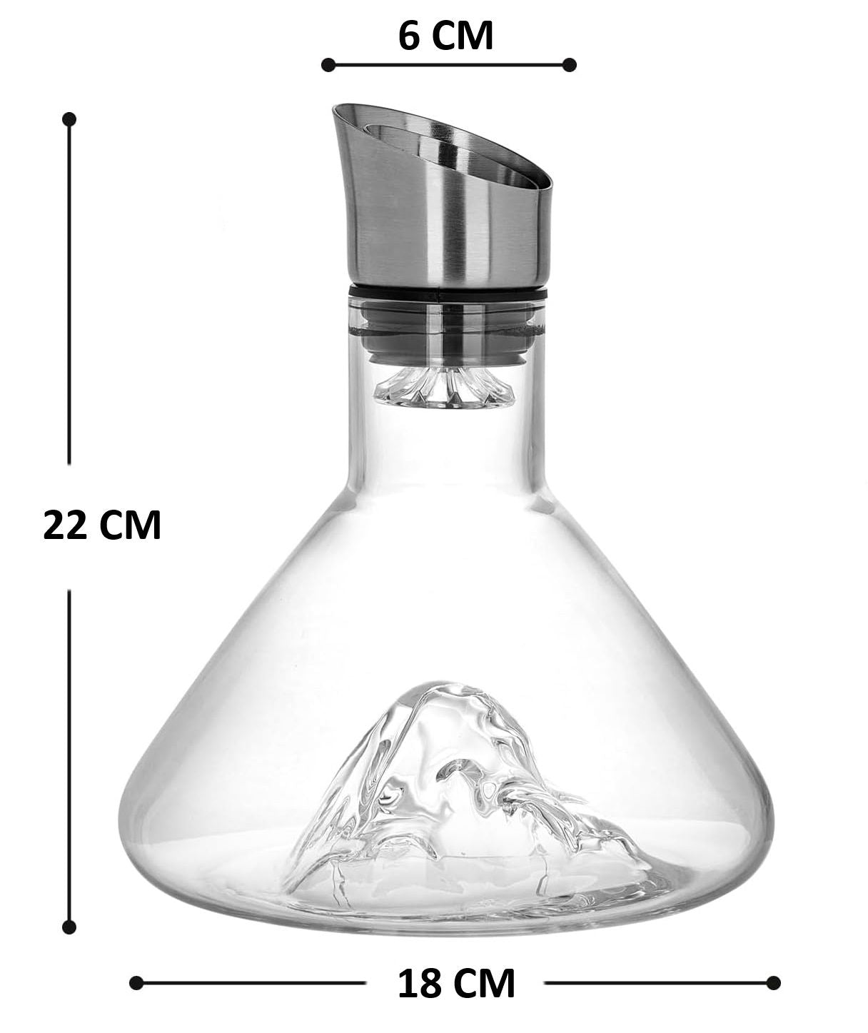 CARLA HOME Iceberg Wine Decanter with Aerator Filter and Lid