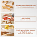 CARLA HOME 3-Tier Plastic Fruit Bowl Basket with Bamboo Stand for Kitchen Counter, Snack Tray, Dessert Server & Vegetable Storage Rack