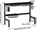 CARLA HOME Adjustable Over the Sink Dish Drying Rack with Utensil Holder, Hooks & Cutting Board Rack for Kitchen Counter Storage