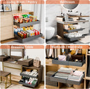 CARLA HOME 2 Pack Pull Out Cabinet Organizer Expandable for Cabinets with Adjustable Slide Out Shelves and Easy Installation (Grey)