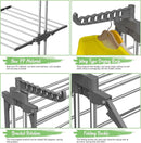 CARLA HOME Folding Clothes Drying Rack with Wheels and Adjustable Side Wings for Laundry Rack and Clothes Storage (Upgraded Model)