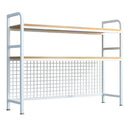 CARLA HOME  2-Tier Metal Desktop Hutch Bookshelf with Grid Panel for Computer Desk and Office Countertop