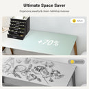 CARLA HOME  6-Layer Large Jewelry Organizer Box for Women with Mirror, Drawers, Hooks & Dividers for Rings, Necklaces, Bracelets, Ideal Gift for Women (Black)