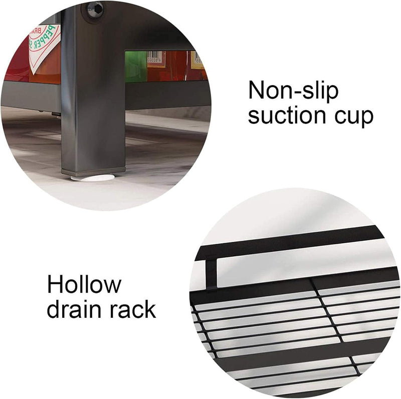 CARLA HOME 2-Tier Kitchen Spice Rack Organizer Storage Shelf for Condiments, Oil Bottles, Utensils, Cutting Board & More