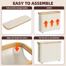 CARLA HOME 2 Pack Toilet Paper Storage Basket Holds Up to 12 Rolls with Bamboo Lid and Handle for RV Closet (White)