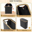 CARLA HOME 2 pack Toilet Paper Storage Basket Holds Up to 12 Rolls with Bamboo Lid and Handle for RV Closet (Black)