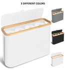 CARLA HOME 2 pack Toilet Paper Storage Basket Holds Up to 12 Rolls with Bamboo Lid and Handle for RV Closet (Grey)
