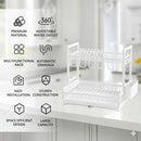 CARLA HOME Dish Drying Rack 2-Tier Kitchen Drainer with Drainboard (White)