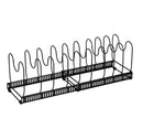 CARLA HOME Expandable Pot and Pan Organizer Rack for Cabinet with 10 Adjustable Dividers, Lid & Cookware Holder for Kitchen Pantry or Countertop Storage