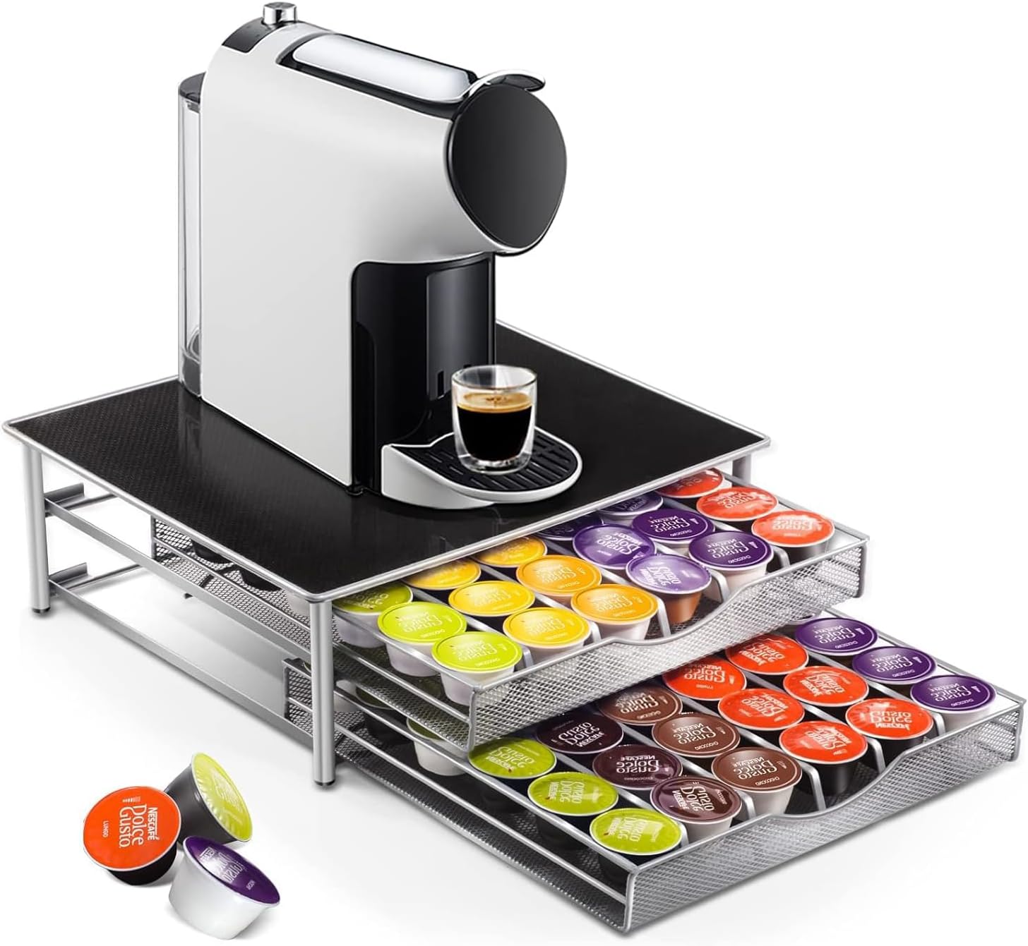 CARLA HOME K-Cup Coffee Pod Drawer for 72 Coffee Pods Storage for Home Kitchen Counter Organizer