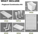 CARLA HOME Pegboard Wall Organizer Kit with 3 Modular Panels & 17 Accessories for Office, Gaming & Craft Storage