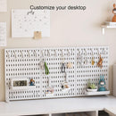 CARLA HOME Desk Pegboard Organizer Kit with Hooks, Tray & Mount Ideal for Office, Gaming Setup & Home Workspace Organization (White)
