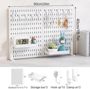 CARLA HOME 2 Pack Desk Pegboard Organizer Kit with Hooks, Tray & Mount Ideal for Office, Gaming Setup & Home Workspace Organization (White)