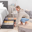 CARLA HOME 4 Pack Underbed Storage Bins with 90L Large Capacity Storage Containers for Comforters, Linen, Pillows, Toys, Towels, Blankets