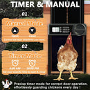 CARLA HOME Automatic Chicken Coop Door Opener with Timer Control, Anti-Pinch Protection, LCD Display & Battery Powered for Backyard Chickens