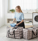CARLA HOME 6 Pack Large Moving Storage Bags with Zipper & Handles for Clothes, Bedding, Blankets, Dorm & Travel (80x55x25cm)