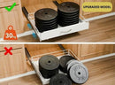 CARLA HOME 2 Pack Pull Out Dish Rack for Kitchen Cabinet with Slide Out Drawer Organizer for Plates, Bowls & Utensils
