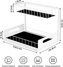 CARLA HOME 2 Tier Under Sink Organiser with Sliding Drawers for Kitchen & Bathroom