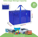 CARLA HOME 12-Pack Large Moving Storage Bags with Zippers & Handles with 95 Liters Capacity for Space Saving, Travel, Camping & Organization (Blue)