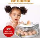 CARLA HOME 18 Egg Incubator with Automatic Turning, LED Display, Humidity & Temperature Control, Auto Water System & Built-in Egg Candler for Chicken, Duck, Quail, Goose