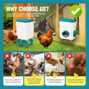 CARLA HOME Automatic Chicken Feeder Waterer Set with 8KG Food 7L Water Capacity for Coop, Chickens, Ducks, Quails (Blue)