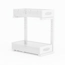 CARLA HOME 2 Pack Under Sink Organizer Pull Out Sliding Cabinet Storage Shelf with Height Adjustable for Kitchen, Bathroom or Laundry Room (White)