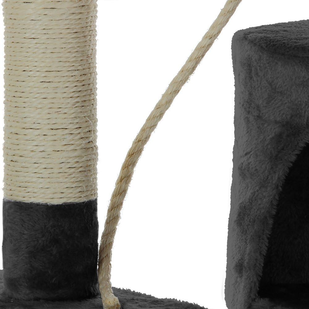 CARLA HOME 140cm Cat Tree for Indoor Cats with Plush Perch, Sisal Scratching Posts & Condo for Kittens & Adult Cats (Dark Grey)