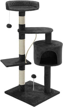 CARLA HOME 140cm Cat Tree for Indoor Cats with Plush Perch, Sisal Scratching Posts & Condo for Kittens & Adult Cats (Dark Grey)