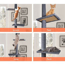 CARLA HOME Floor to Ceiling Cat Tree Tower  with Adjustable Height 230-286cm for Indoor Cats (Grey)