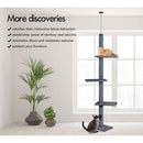 CARLA HOME Floor to Ceiling Cat Tree Tower  with Adjustable Height 230-286cm for Indoor Cats (Grey)