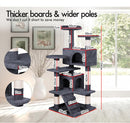 CARLA HOME 134cm Cat Tree Tower for Indoor Cats with Plush Perches, Dual Condos, Natural Sisal Scratching Posts & Ramp for Kittens & Adult Cats (Dark Grey)