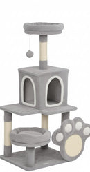 CARLA HOME Large Cat Tree Tower for Indoor Cats with Plush Perch, Cat Condo, Natural Sisal Scratching Posts, Hanging Ball & Paw Scratcher