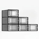 CARLA HOME 6-Pack Clear Stackable Shoe Storage Boxes - Black - Shoe Box Storage