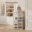 CARLA HOME 12-Pack Clear Stackable Shoe Storage Boxes - White - Shoe Box Storage