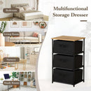 CARLA HOME 3 Drawer Fabric Storage Dresser - Steel Frame - Black - Storage Rack - Rustic