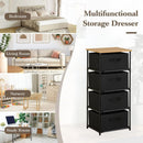 CARLA HOME 4 Drawer Fabric Storage Dresser - Steel Frame - Black - Storage Rack - Rustic
