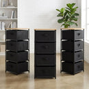 CARLA HOME 4 Drawer Fabric Storage Dresser - Steel Frame - Black - Storage Rack - Rustic