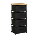 CARLA HOME 4 Drawer Fabric Storage Dresser - Steel Frame - Black - Storage Rack - Rustic