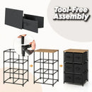 CARLA HOME 6 Drawer Fabric Storage Dresser - Steel Frame - Black - Storage Rack - Rustic