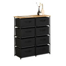 CARLA HOME 8 Drawer Fabric Storage Dresser - Steel Frame - Black - Storage Rack - Rustic