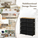 CARLA HOME 8 Drawer Fabric Storage Dresser - Steel Frame - Black - Storage Rack - Rustic