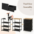 CARLA HOME 8 Drawer Fabric Storage Dresser - Steel Frame - Black - Storage Rack - Rustic