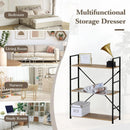 CARLA HOME 3 Tier Bookshelf - Industrial Display Shelf - Brown - Rustic - Steel - Living Room Office