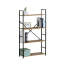 CARLA HOME 4 Tier Bookshelf - Industrial Display Shelf - Brown - Rustic - Steel - Living Room Office